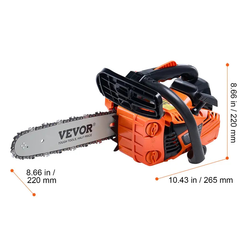 Gas Chainsaw, chainsaw for tree cutting, 25.4CC 12-Inch 1.2HP 2-Stroke Gasoline Powered Chain Saw with Anti-Vibration Handle & Auto-Oiler for Farm, Garden, Ranch - Cuts Tree Branches, Firewood, Logs, Hardwood, Gas Powered Chainsaws
