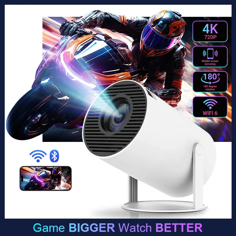 HY300Pro+ Portable Outdoor Projector | Native 720P (4K Support) | WiFi 6